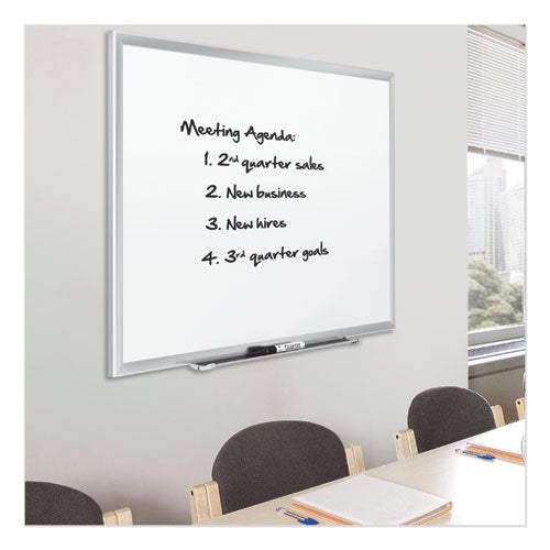 Image of Quartet® Classic Series Porcelain Magnetic Dry Erase Board, 96" x 48", White Surface, Satin Aluminum Frame