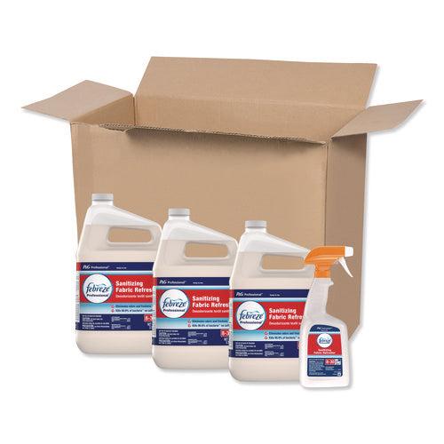 Image of Febreze® Professional Sanitizing Fabric Refresher, Light Scent, 1 Gal Bottle, Ready To Use, 3/carton