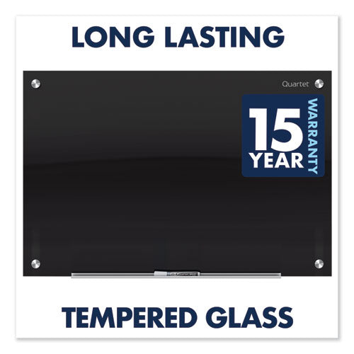 Image of Quartet® Infinity Magnetic Glass Marker Board, 36" x 24", Black Surface