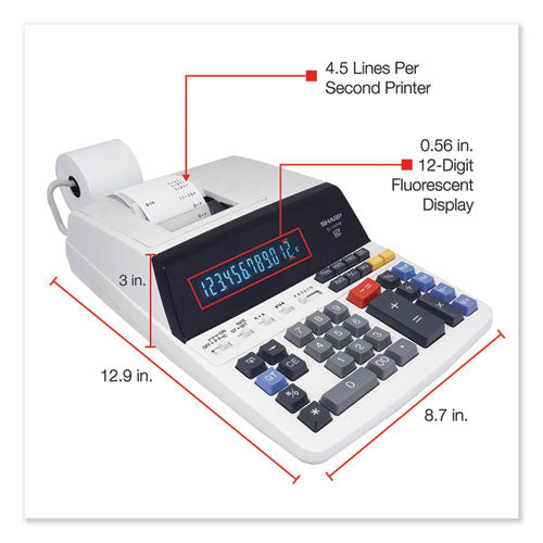 Image of Sharp® El1197piii Two-Color Printing Desktop Calculator, Black/red Print, 4.5 Lines/sec
