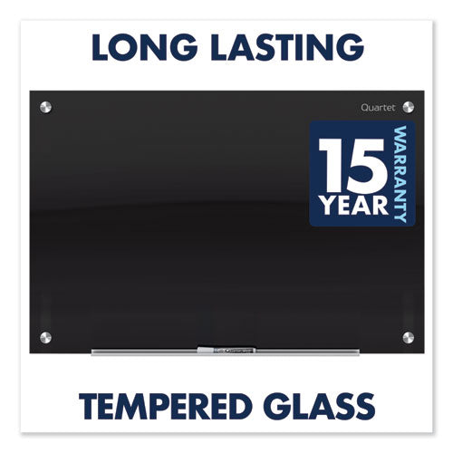 Image of Quartet® Infinity Magnetic Glass Marker Board, 72" x 48", Black Surface