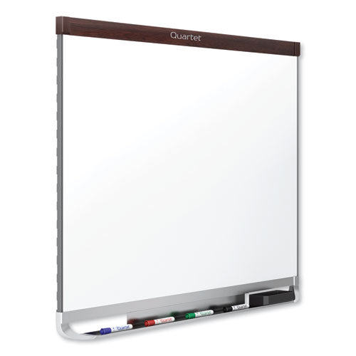 Image of Quartet® Prestige 2 DuraMax Magnetic Porcelain, 48" x 36", White Surface, Mahogany Finished Fiberboard/Plastic Frame