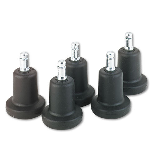 Image of Master Caster® High Profile Bell Glides, Grip Ring Type B Stem, 2.19" x 2.31" Glide, Matte Black, 5/Set