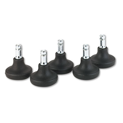 Image of Master Caster® Low Profile Bell Glides, Grip Ring Type B Stem, 2" x 1.38" Glide, Matte Black, 5/Set