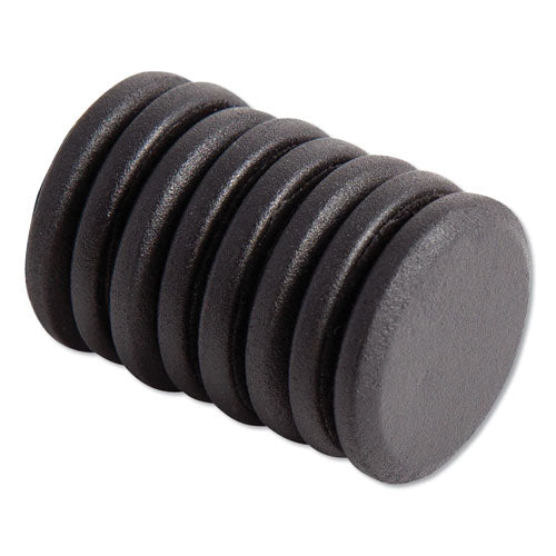 Image of U Brands High Energy Magnets, Circles, 1.25" Diameter, Black, 8/Pack