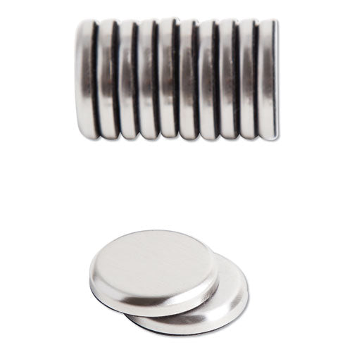 Image of U Brands High Energy Magnets, Circles, 1.25" Diameter, Silver, 12/Pack