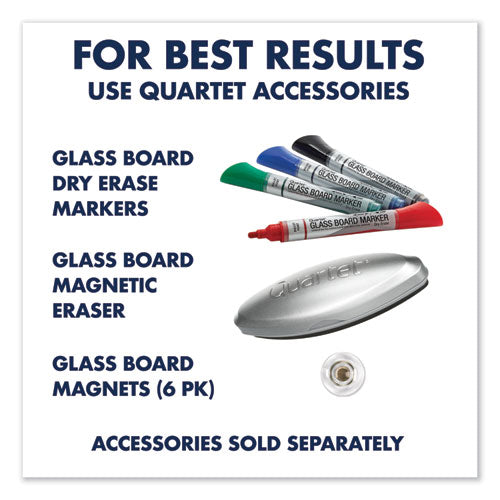 Image of Quartet® InvisaMount Magnetic Glass Marker Board, 39" x 22", White Surface