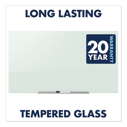 Image of Quartet® InvisaMount Magnetic Glass Marker Board, 74" x 42", White Surface