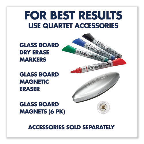 Image of Quartet® Element Framed Magnetic Glass Dry-Erase Boards, 74" x 42", White Surface, Satin Aluminum Frame