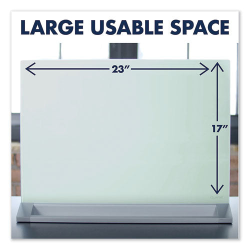 Image of Quartet® Desktop Magnetic Glass Dry-Erase Panel, 23" x 17", White Surface
