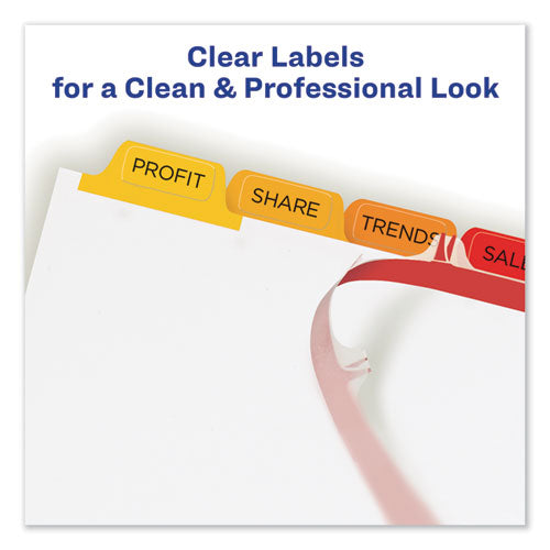 Image of Avery® Print and Apply Index Maker Clear Label Dividers, 8-Tab, Color Tabs, 11 x 8.5, White, Traditional Color Tabs, 1 Set