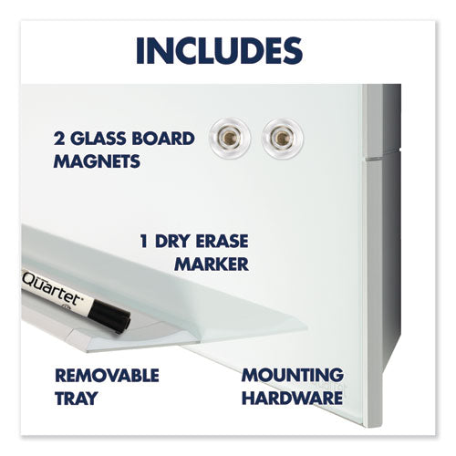 Image of Quartet® Element Framed Magnetic Glass Dry-Erase Boards, 74" x 42", White Surface, Satin Aluminum Frame