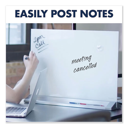 Image of Quartet® Desktop Magnetic Glass Dry-Erase Panel, 23" x 17", White Surface