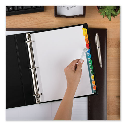 Image of Avery® Print and Apply Index Maker Clear Label Dividers, 12-Tab, Color Tabs, 11 x 8.5, White, 5 Sets