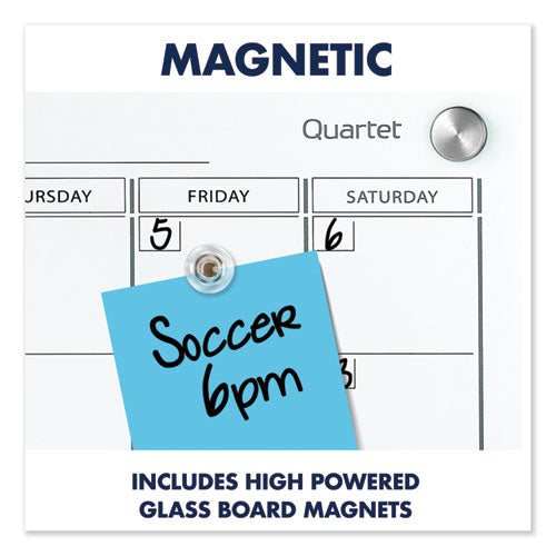 Image of Quartet® Infinity Magnetic Glass Calendar Board, Monthly Planning/Scheduling, 48" x 36", White Surface