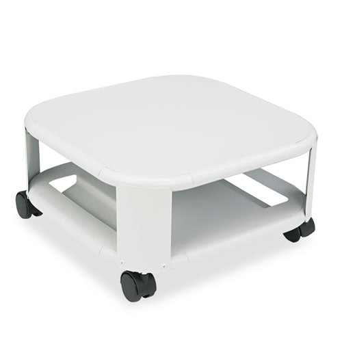 Image of Master® Mead-Hatcher Mobile Printer Stand, Metal, 2 Shelves, 75 lb Capacity, 17.8" x 17.8" x 8.5", Platinum