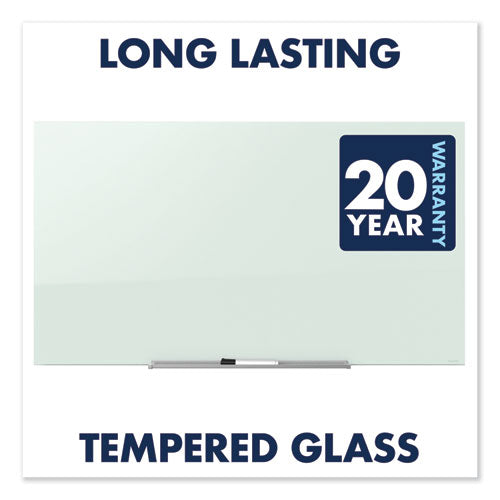 Image of Quartet® InvisaMount Magnetic Glass Marker Board, 50" x 28", White Surface