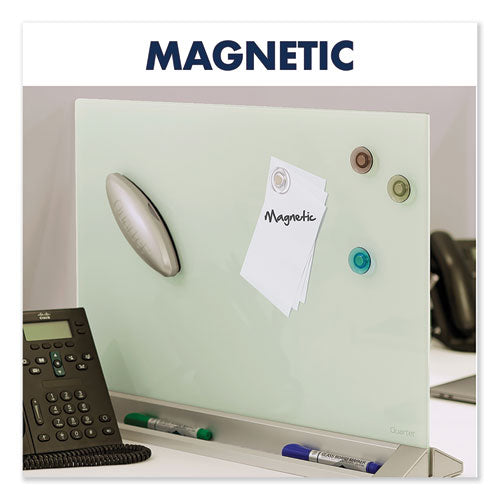 Image of Quartet® Desktop Magnetic Glass Dry-Erase Panel, 23" x 17", White Surface