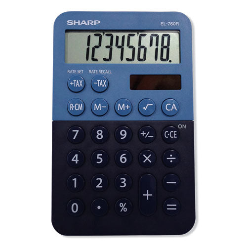 Image of Sharp® El-760rbbl Handheld Calculator, 8-Digit Lcd