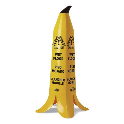 Image of Impact® Banana Wet Floor Cones, 14.25 X 14.25 X 36.75, Yellow/brown/black