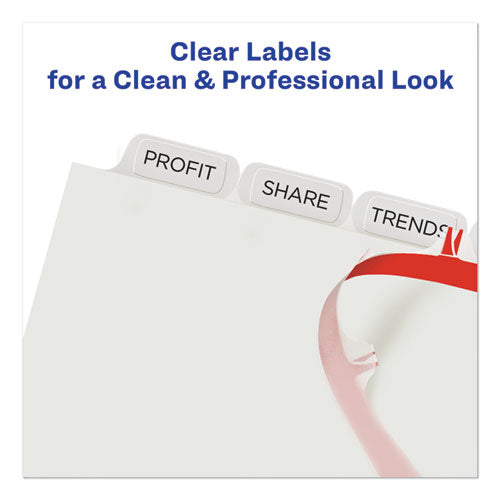 Image of Avery® Print and Apply Index Maker Clear Label Dividers, 8-Tab, 11 x 8.5, White, 5 Sets