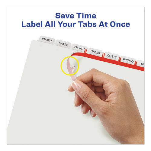 Image of Avery® Print and Apply Index Maker Clear Label Dividers, 8-Tab, 11 x 8.5, White, 25 Sets