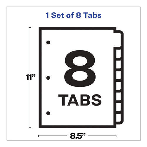 Image of Avery® Print and Apply Index Maker Clear Label Dividers, 8-Tab, 11 x 8.5, White, 1 Set
