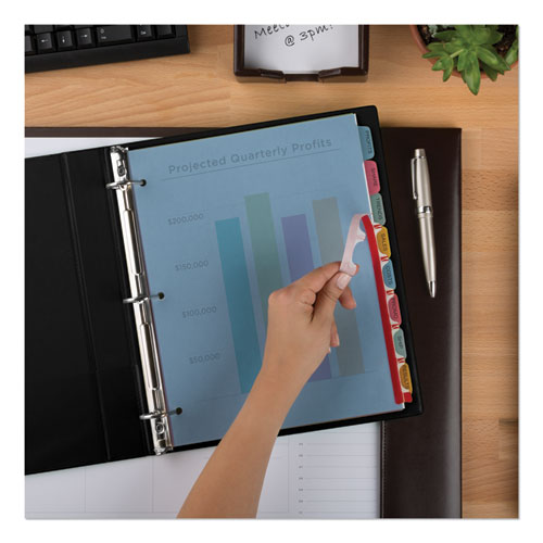 Image of Avery® Print and Apply Index Maker Clear Label Plastic Dividers with Printable Label Strip, 8-Tab, 11 x 8.5, Assorted Tabs, 5 Sets