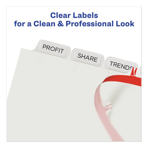 Image of Avery® Print and Apply Index Maker Clear Label Dividers, 8-Tab, 11 x 8.5, White, 1 Set