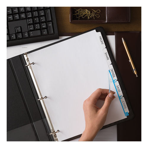 Image of Avery® Print and Apply Index Maker Clear Label Dividers, 5-Tab, White Tabs, 11 x 8.5, White, 50 Sets