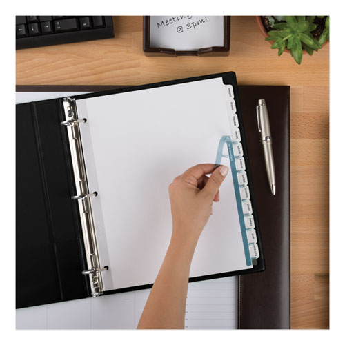 Image of Avery® Print and Apply Index Maker Clear Label Dividers, 12-Tab, White Tabs, 11 x 8.5, White, 5 Sets