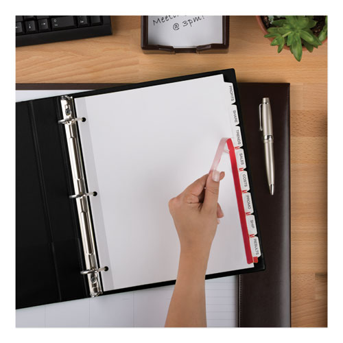 Image of Avery® Print and Apply Index Maker Clear Label Dividers, 8-Tab, 11 x 8.5, White, 1 Set