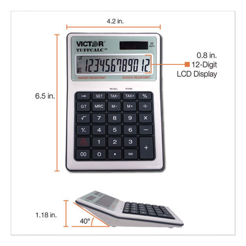 Image of Victor® Tuffcalc Desktop Calculator, 12-Digit Lcd