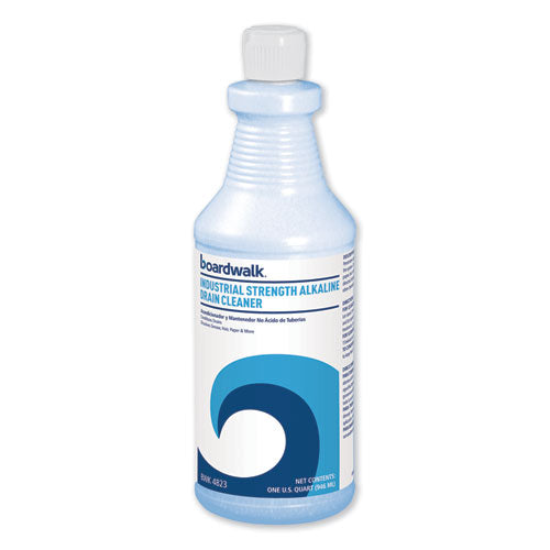 Image of Boardwalk® Industrial Strength Alkaline Drain Cleaner and Clog Remover, 32 oz Bottle