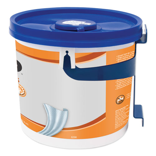 Image of GOJO® FAST TOWELS Hand Cleaning Towels, 7.75 x 11, Fresh Citrus, Blue, 130/Bucket, 4 Buckets/Carton