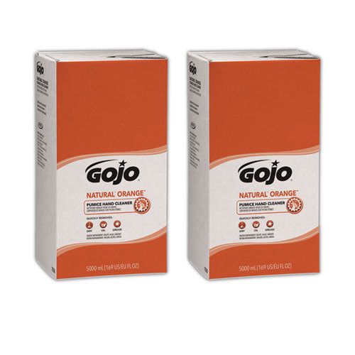 Image of GOJO® Natural Orange Pumice Hand Cleaner Refill, Citrus Scent, 5,000 Ml, 2/carton