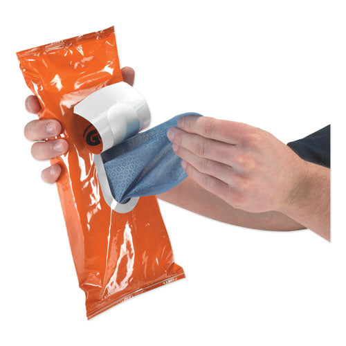 Image of GOJO® FAST TOWELS Hand Cleaning Towels, 2-Ply, 7.75 x 11, Fresh Citrus, Blue, 60/Pack, 6 Packs/Carton