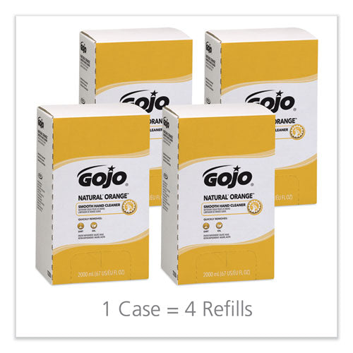 Image of GOJO® NATURAL ORANGE Smooth Hand Cleaner, Refill for GOJO PRO TDX Push-Style Dispenser, Citrus Scent, 2,000 mL, 4/Carton