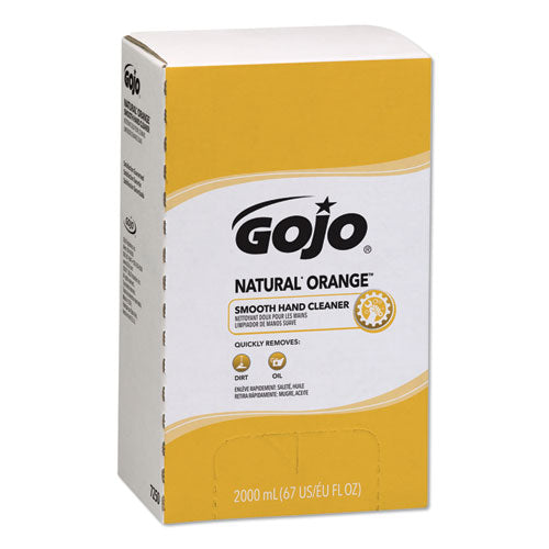 Image of GOJO® NATURAL ORANGE Smooth Hand Cleaner, Refill for GOJO PRO TDX Push-Style Dispenser, Citrus Scent, 2,000 mL, 4/Carton
