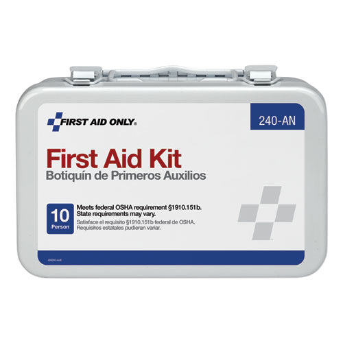 Image of First Aid Only Unitized First Aid Kit For 10 People, 65 Pieces, Osha/ansi, Metal Case