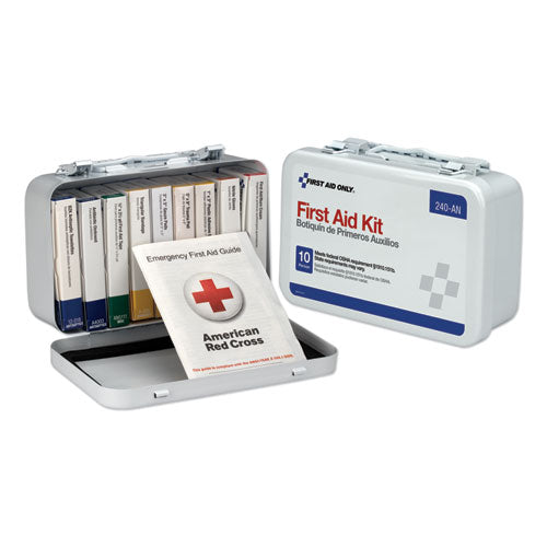 Image of First Aid Only Unitized First Aid Kit For 10 People, 65 Pieces, Osha/ansi, Metal Case