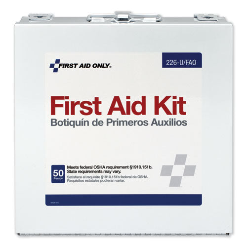 Image of First Aid Only First Aid Station For 50 People, 196 Pieces, Osha Compliant, Metal Case