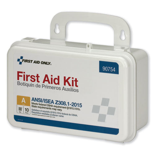 Image of First Aid Only Ansi Class A 10 Person First Aid Kit, 71 Pieces, Plastic Case