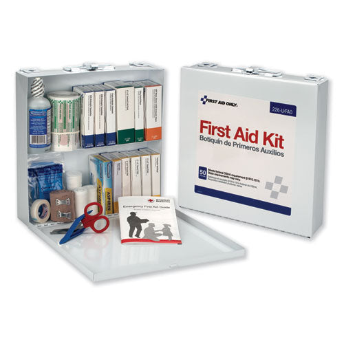 Image of First Aid Only First Aid Station For 50 People, 196 Pieces, Osha Compliant, Metal Case