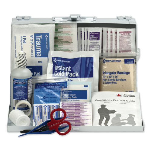 Image of First Aid Only First Aid Kit For 25 People, 104 Pieces, Osha Compliant, Metal Case