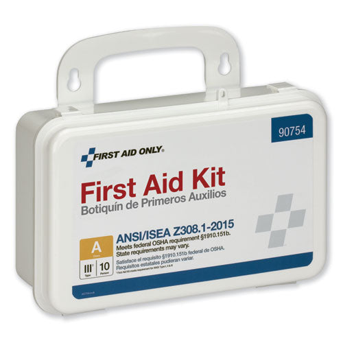 Image of First Aid Only Ansi Class A 10 Person First Aid Kit, 71 Pieces, Plastic Case