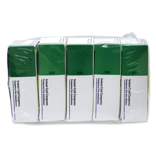 Image of First Aid Only Instant Cold Compress, 4 x 5, 1/Box, 5 Boxes/Pack