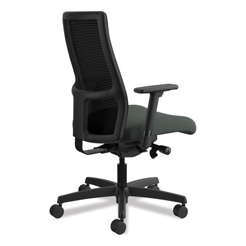 Image of HON® Ignition Series Mesh Mid-Back Work Chair, Supports Up To 300 Lb, 17.5" To 22" Seat Height, Iron Ore Seat, Black Back/base