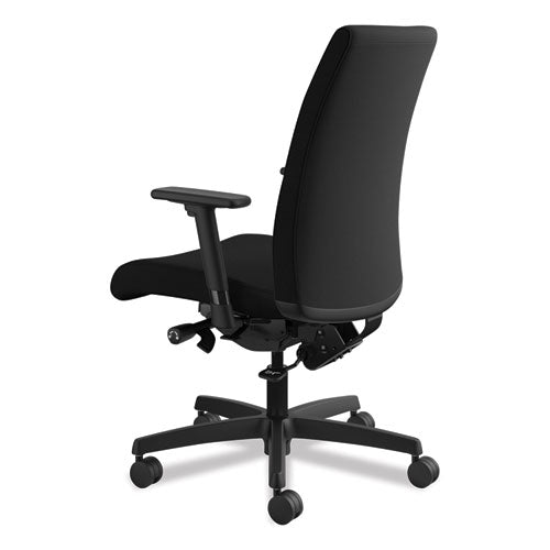 Image of HON® Ignition Series Mid-Back Work Chair, Supports Up To 300 Lb, 17" To 22" Seat Height, Black