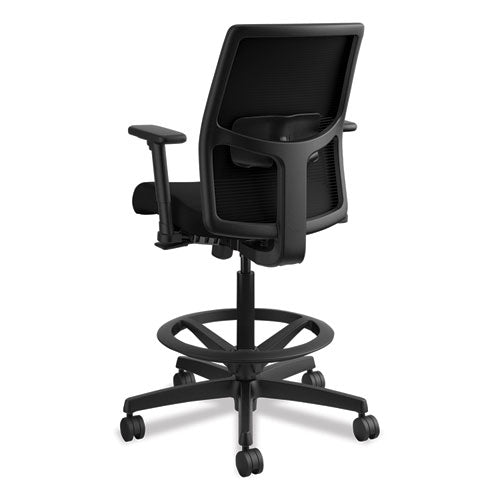 Image of HON® Ignition 2.0 Ilira-Stretch Mesh Back Task Stool, Supports Up To 300 Lb, 23" To 32" Seat Height, Black